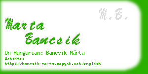 marta bancsik business card